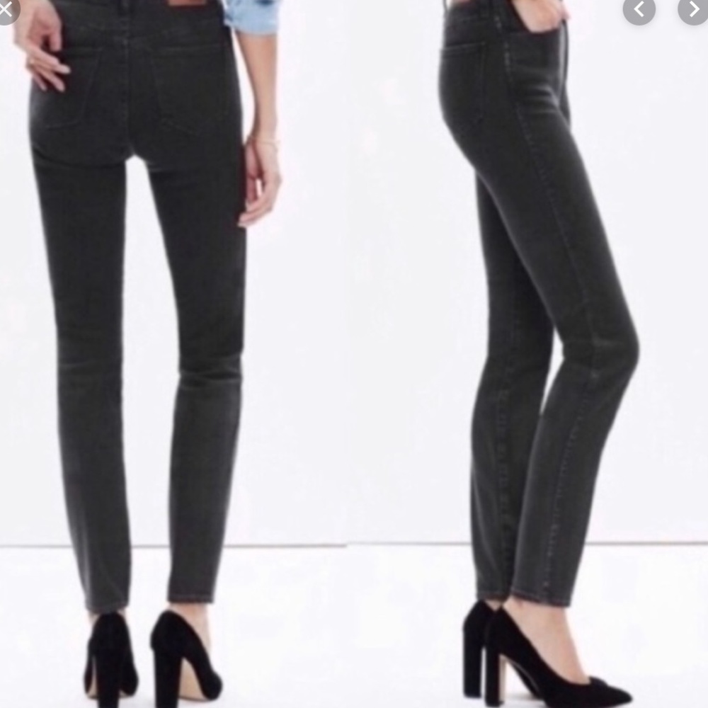 Madewell High Rise Skinny Jeans in Washed Black